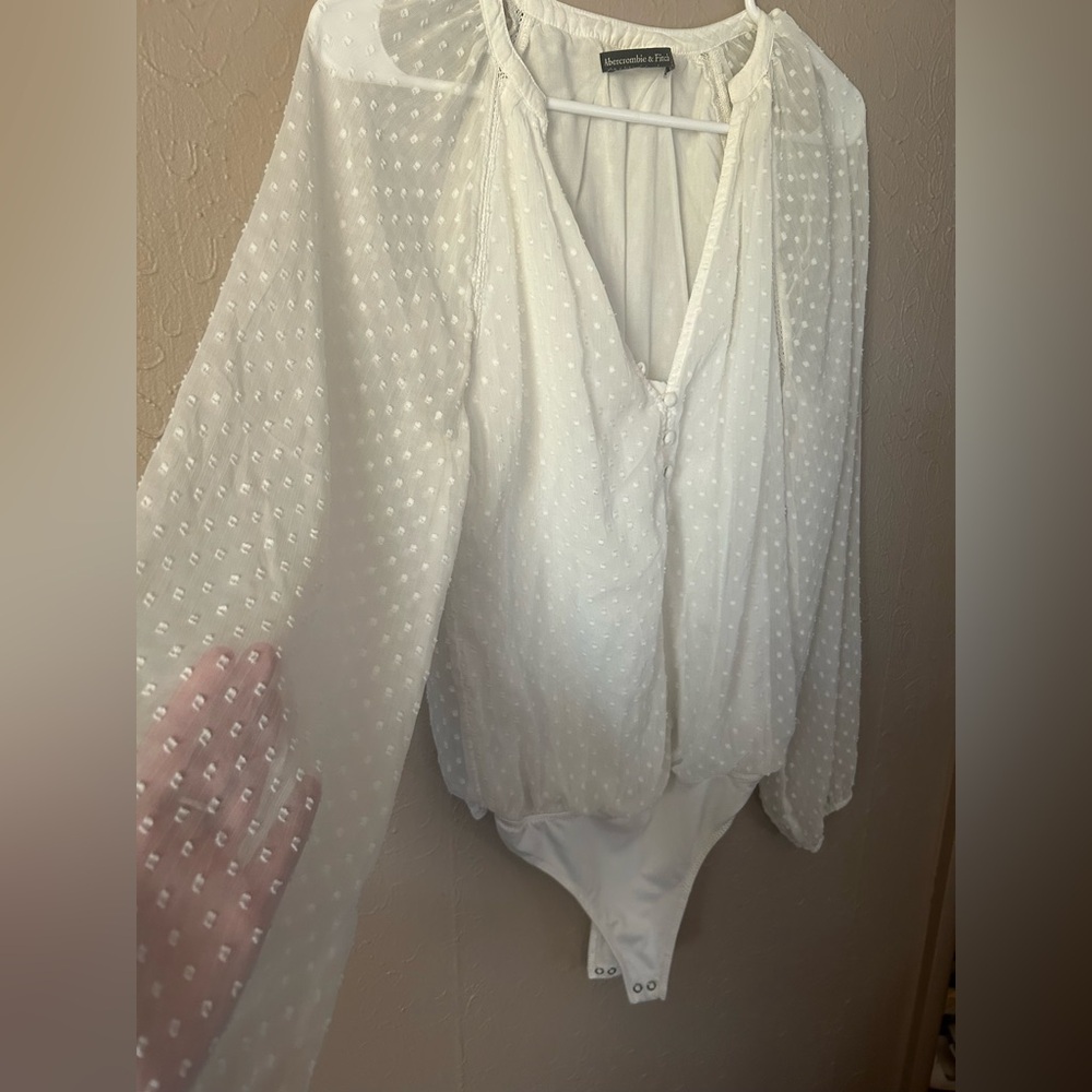 Abercrombie & Fitch White Bodysuit Top